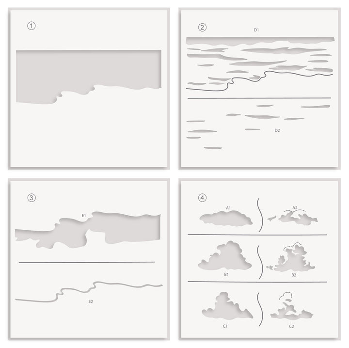 Stencil Caribbean Life Layering Stencil Set (4 in 1)