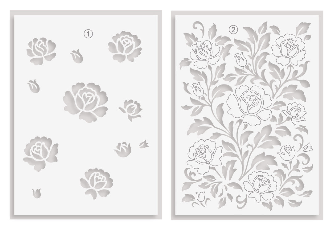 Stencil Chateau Blooms Stencil Set (2 in 1)