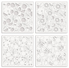 Stencil Citrus Fruits Pattern Layering Stencil Set (4 in 1)