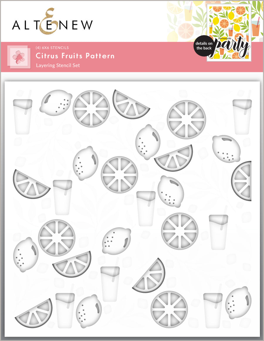 Stencil Citrus Fruits Pattern Layering Stencil Set (4 in 1)