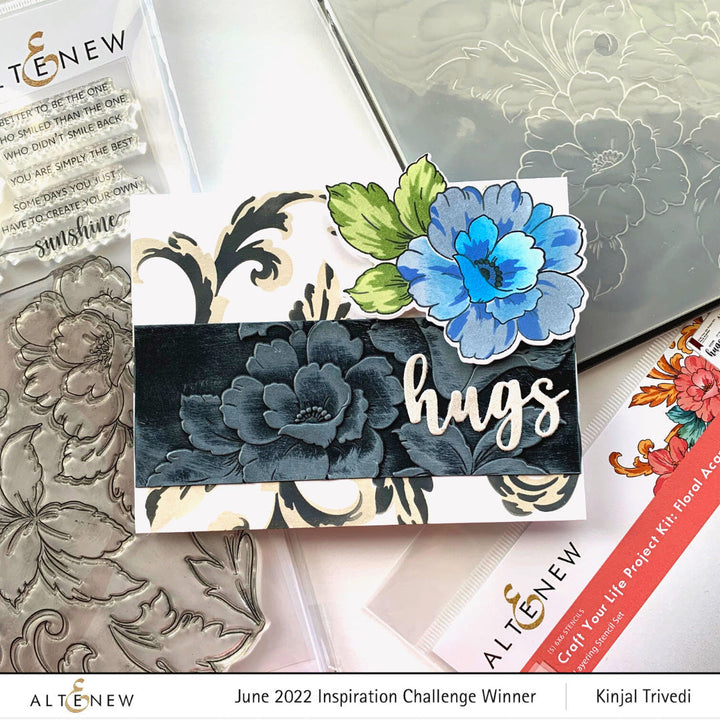 Stencil Craft Your Life Project Kit: Floral Acanthus Add-on Layering Stencil for Embossing Folder (4 in 1)