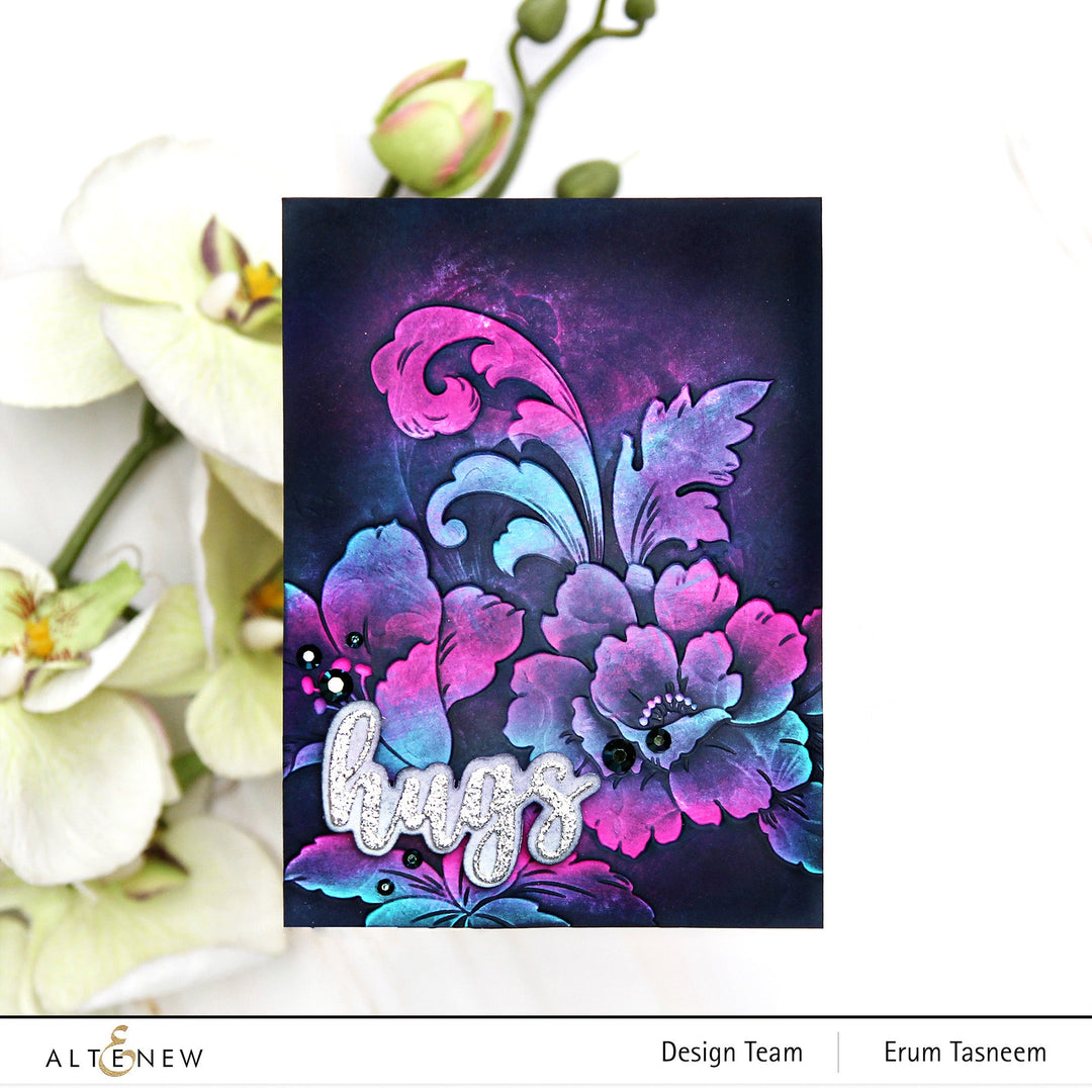 Stencil Craft Your Life Project Kit: Floral Acanthus Add-on Layering Stencil for Embossing Folder (4 in 1)