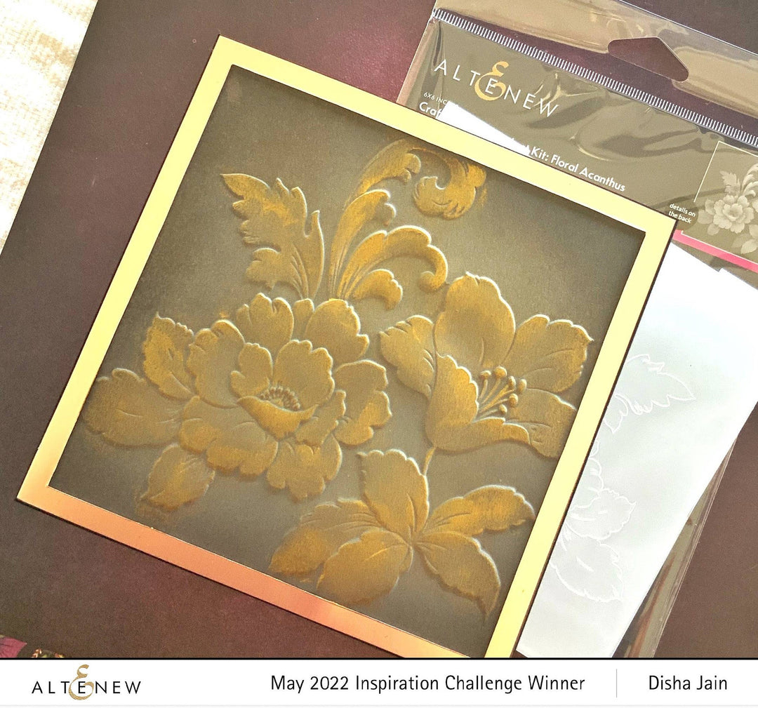 Stencil Craft Your Life Project Kit: Floral Acanthus Add-on Layering Stencil for Embossing Folder (4 in 1)