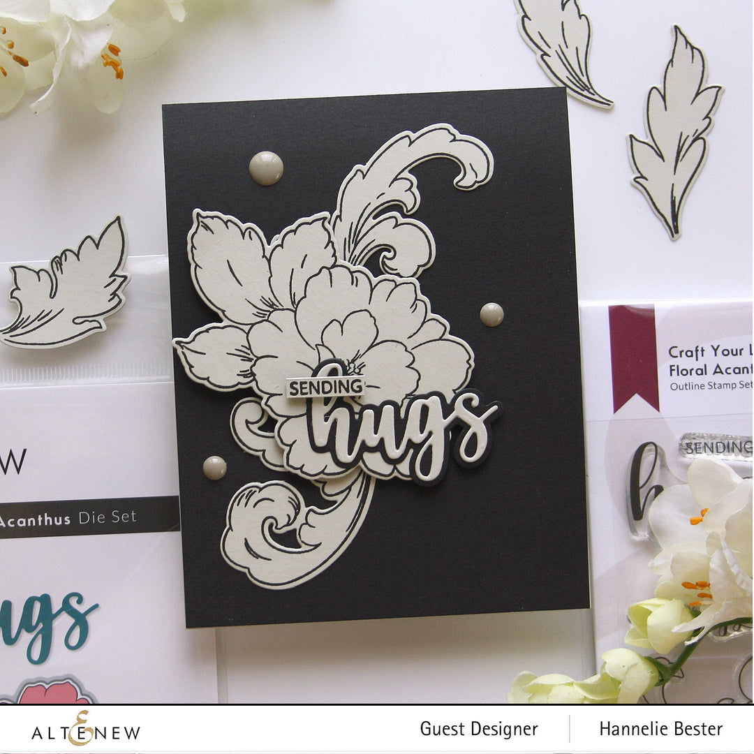 Stencil Craft Your Life Project Kit: Floral Acanthus Add-on Layering Stencil for Embossing Folder (4 in 1)