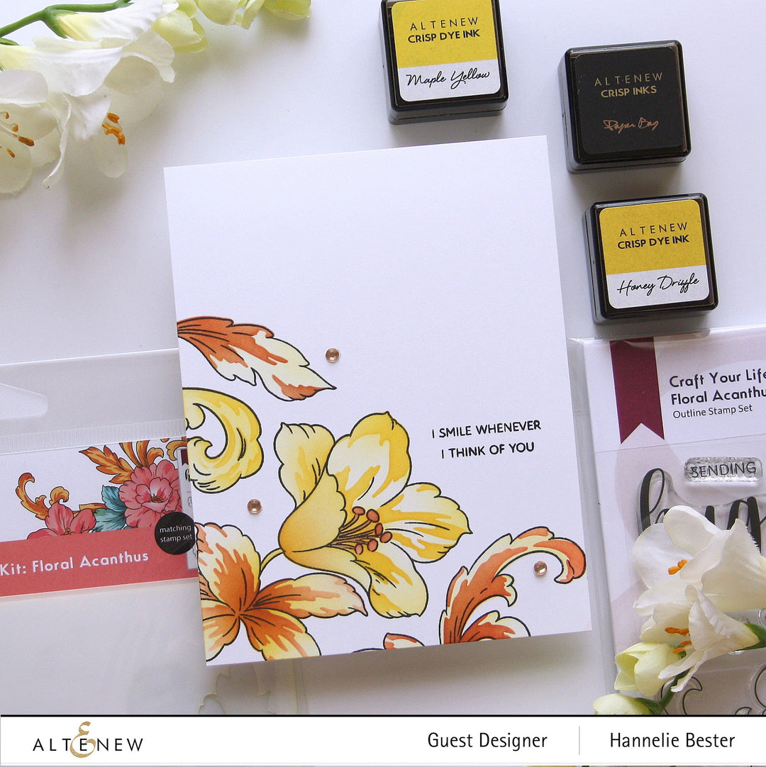 Stencil Craft Your Life Project Kit: Floral Acanthus Add-on Layering Stencil for Embossing Folder (4 in 1)