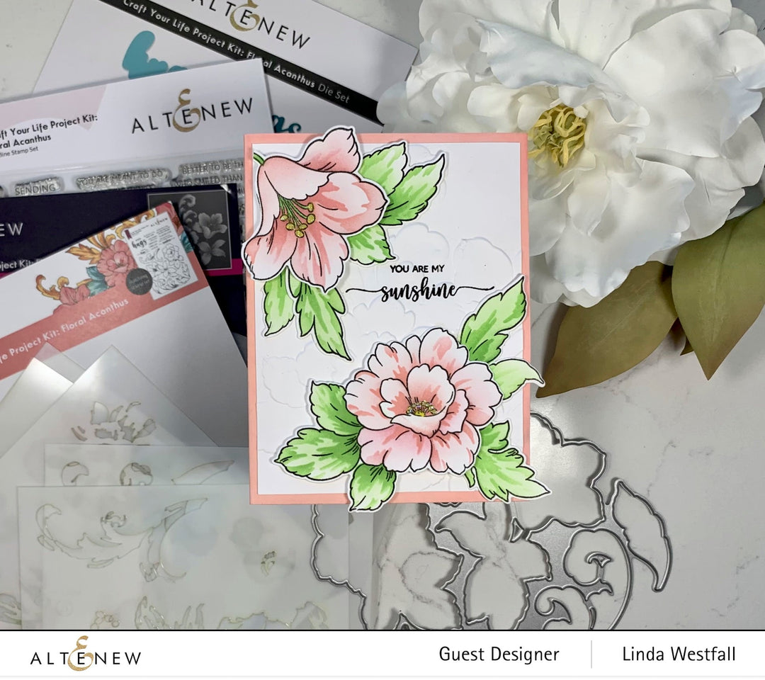 Stencil Craft Your Life Project Kit: Floral Acanthus Add-on Layering Stencil for Embossing Folder (4 in 1)