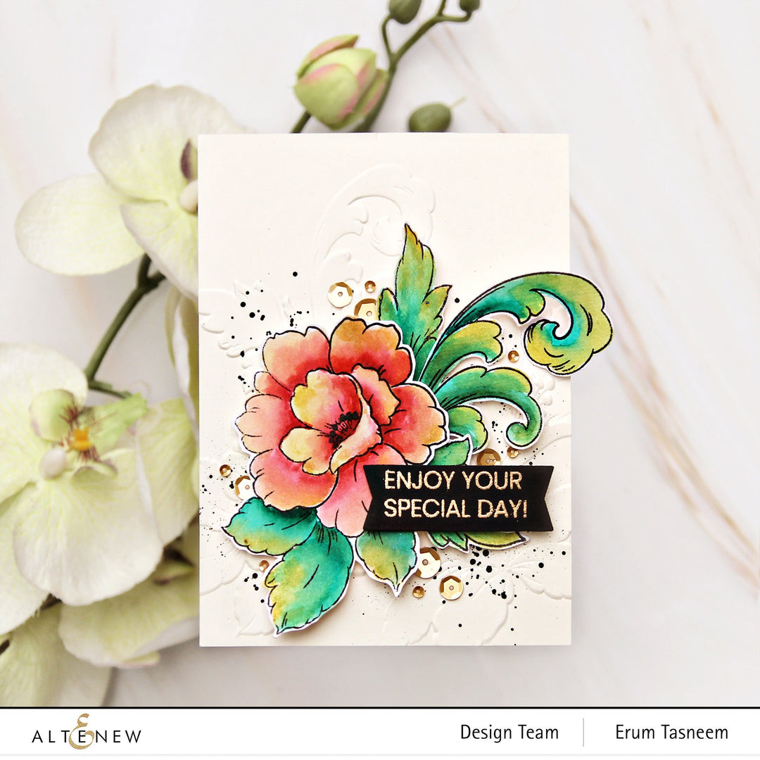 Stencil Craft Your Life Project Kit: Floral Acanthus Add-on Layering Stencil for Embossing Folder (4 in 1)