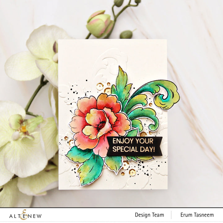 Stencil Craft Your Life Project Kit: Floral Acanthus Add-on Layering Stencil for Embossing Folder (4 in 1)