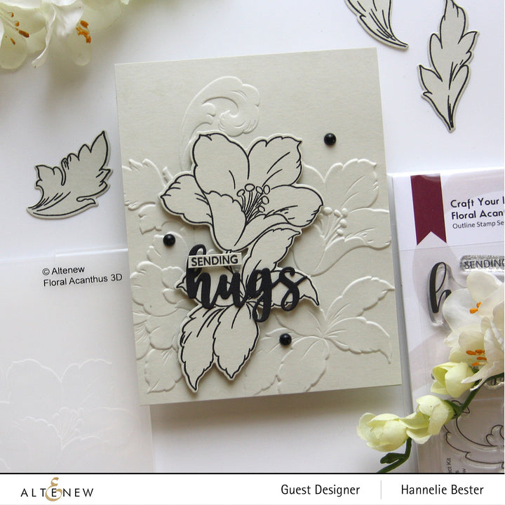 Stencil Craft Your Life Project Kit: Floral Acanthus Add-on Layering Stencil for Embossing Folder (4 in 1)