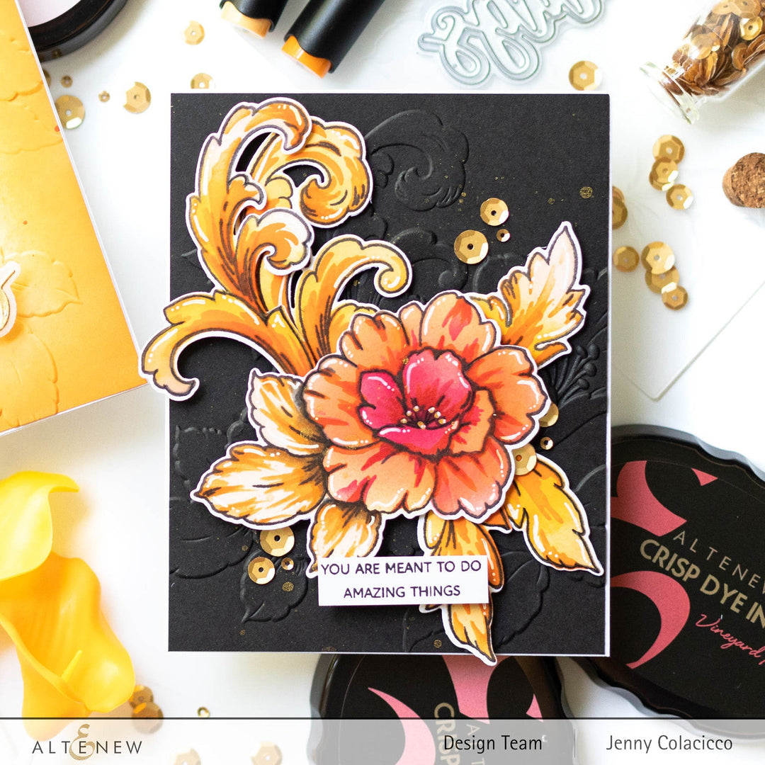 Stencil Craft Your Life Project Kit: Floral Acanthus Add-on Layering Stencil for Embossing Folder (4 in 1)