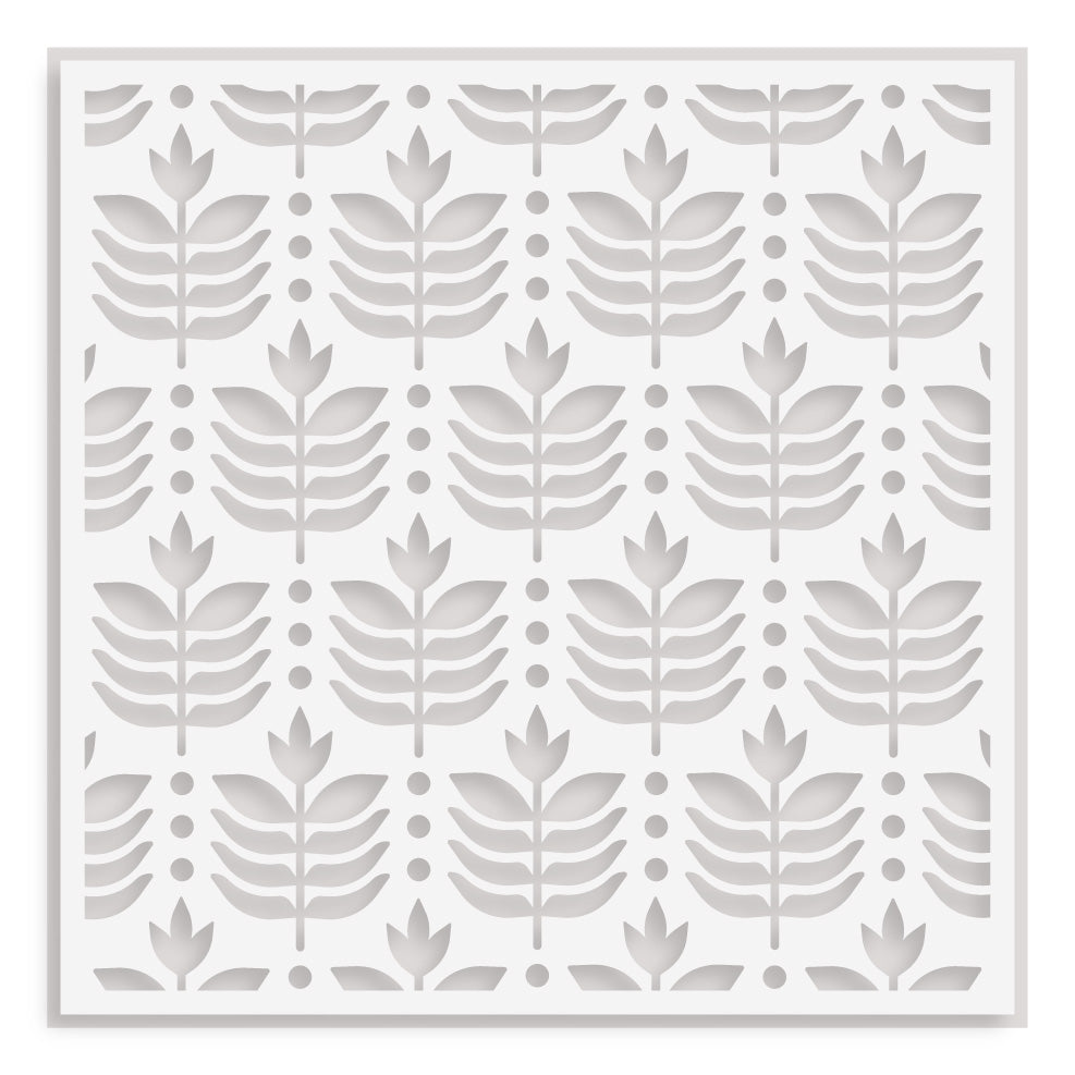 Stencil Deco Leaves Background Stencil