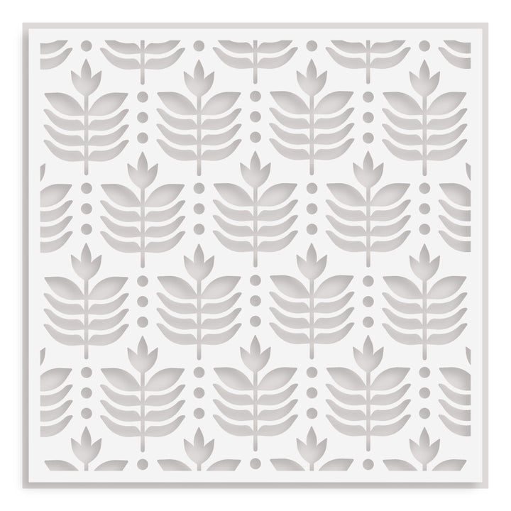 Stencil Deco Leaves Background Stencil