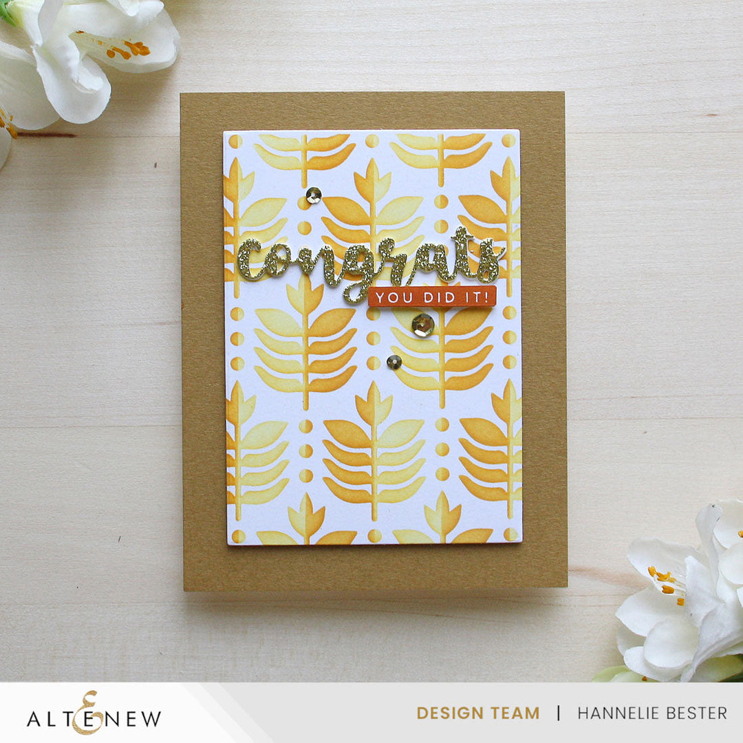 Stencil Deco Leaves Background Stencil