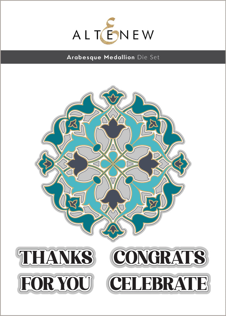 Stencil & Die & Embossing Folder Bundle Arabesque Medallion