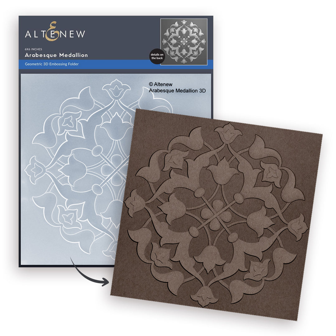 Stencil & Die & Embossing Folder Bundle Arabesque Medallion