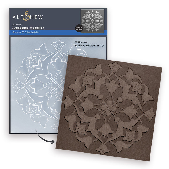 Stencil & Die & Embossing Folder Bundle Arabesque Medallion