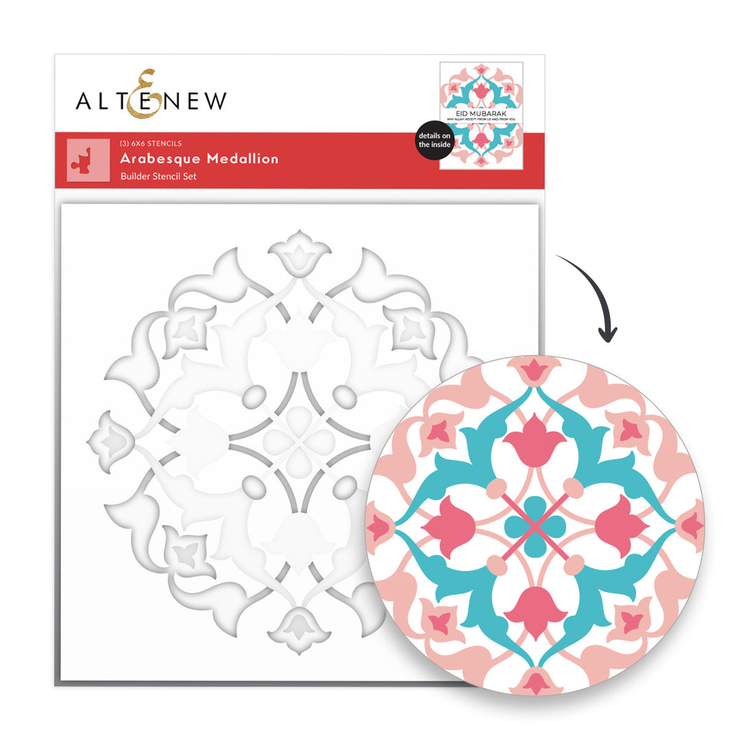 Stencil & Die & Embossing Folder Bundle Arabesque Medallion