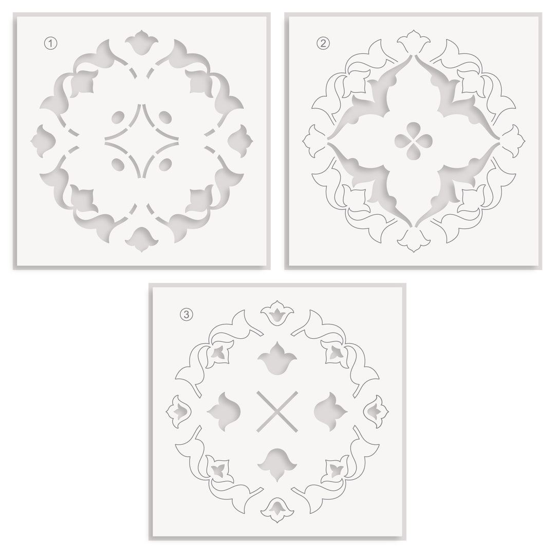 Stencil & Die & Embossing Folder Bundle Arabesque Medallion
