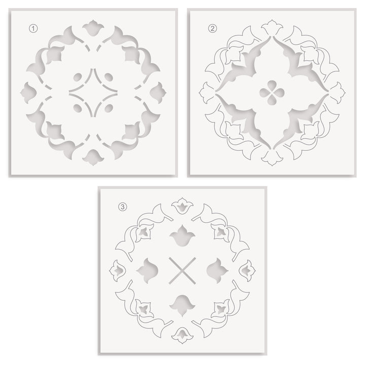 Stencil & Die & Embossing Folder Bundle Arabesque Medallion