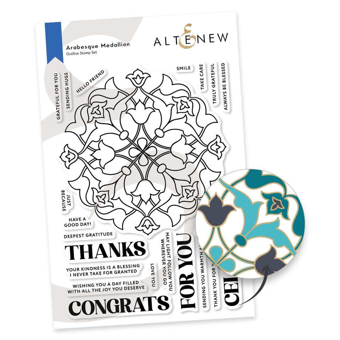 Stencil & Die & Embossing Folder Bundle Arabesque Medallion
