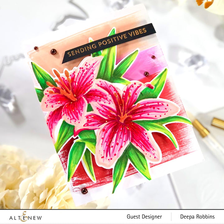 Stencil & Die & Embossing Folder Bundle Dreamy Daylilies