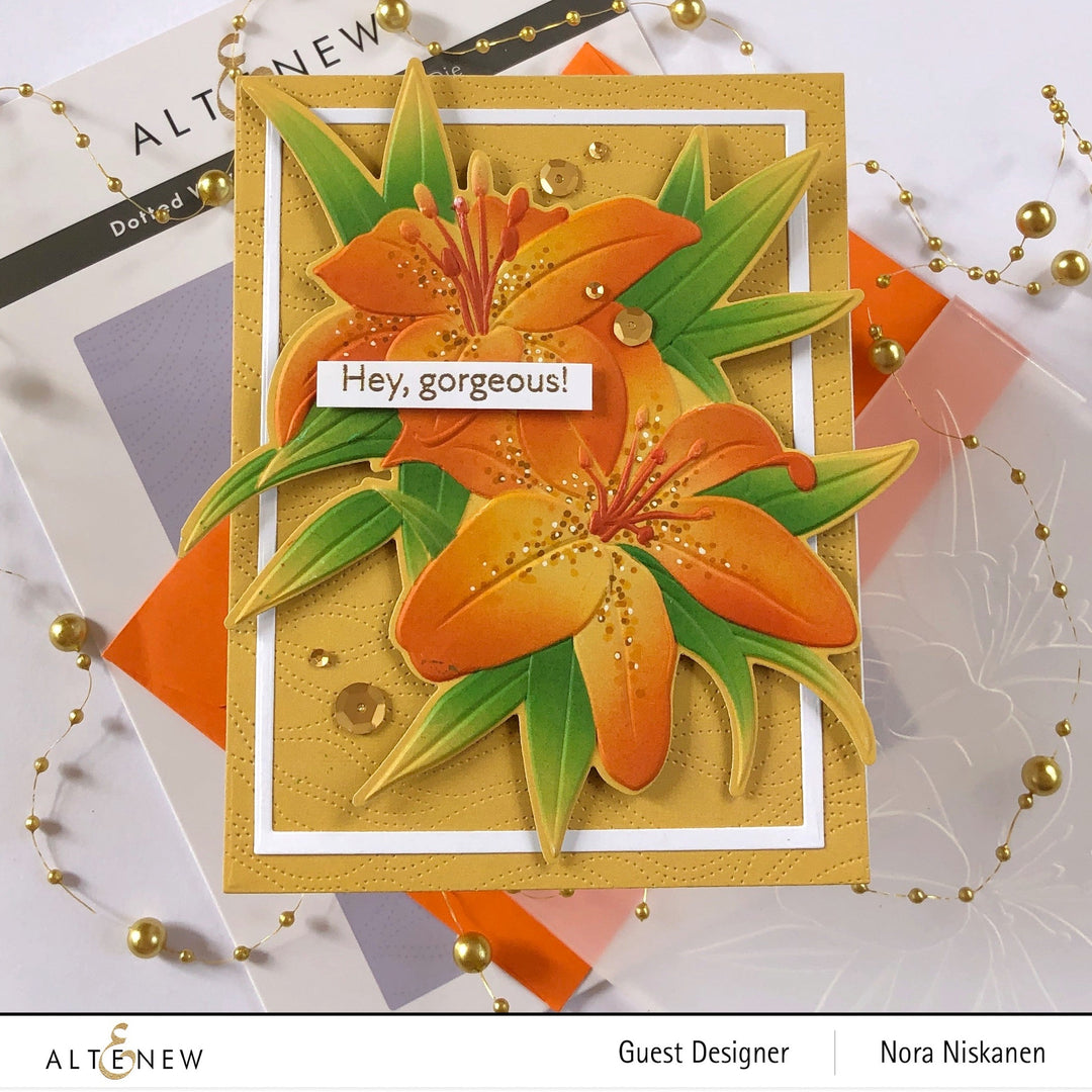 Stencil & Die & Embossing Folder Bundle Dreamy Daylilies