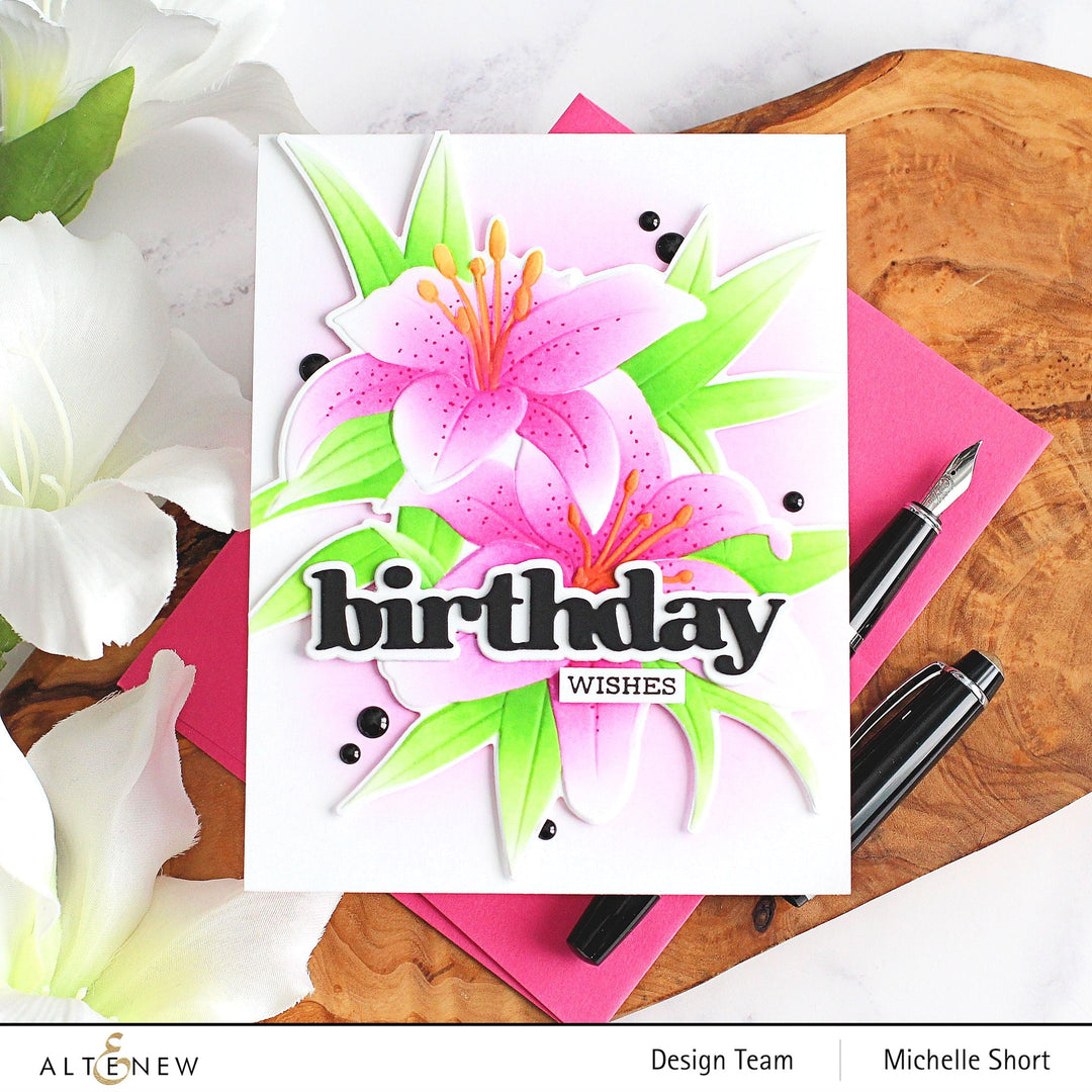 Stencil & Die & Embossing Folder Bundle Dreamy Daylilies