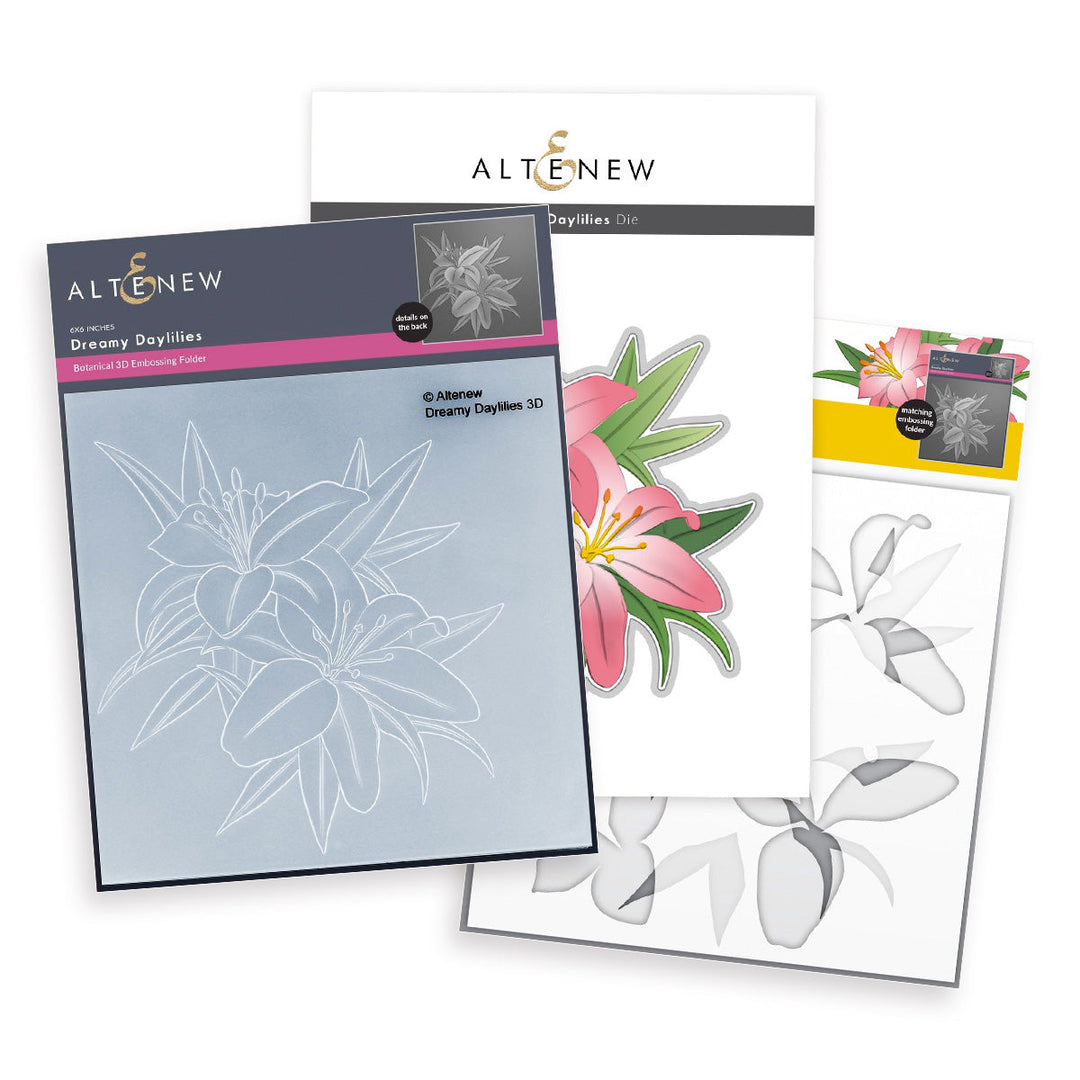 Stencil & Die & Embossing Folder Bundle Dreamy Daylilies