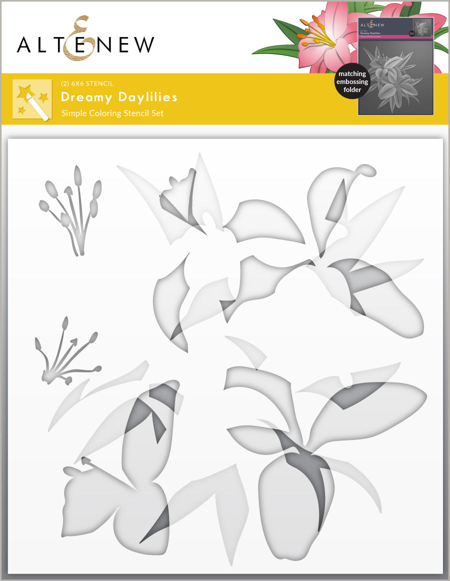 Stencil & Die & Embossing Folder Bundle Dreamy Daylilies