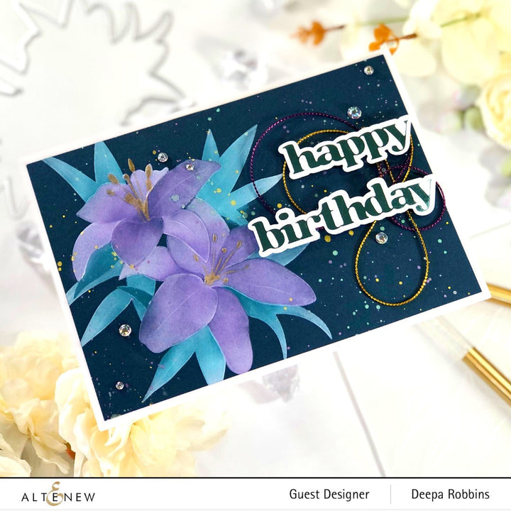 Stencil & Die & Embossing Folder Bundle Dreamy Daylilies