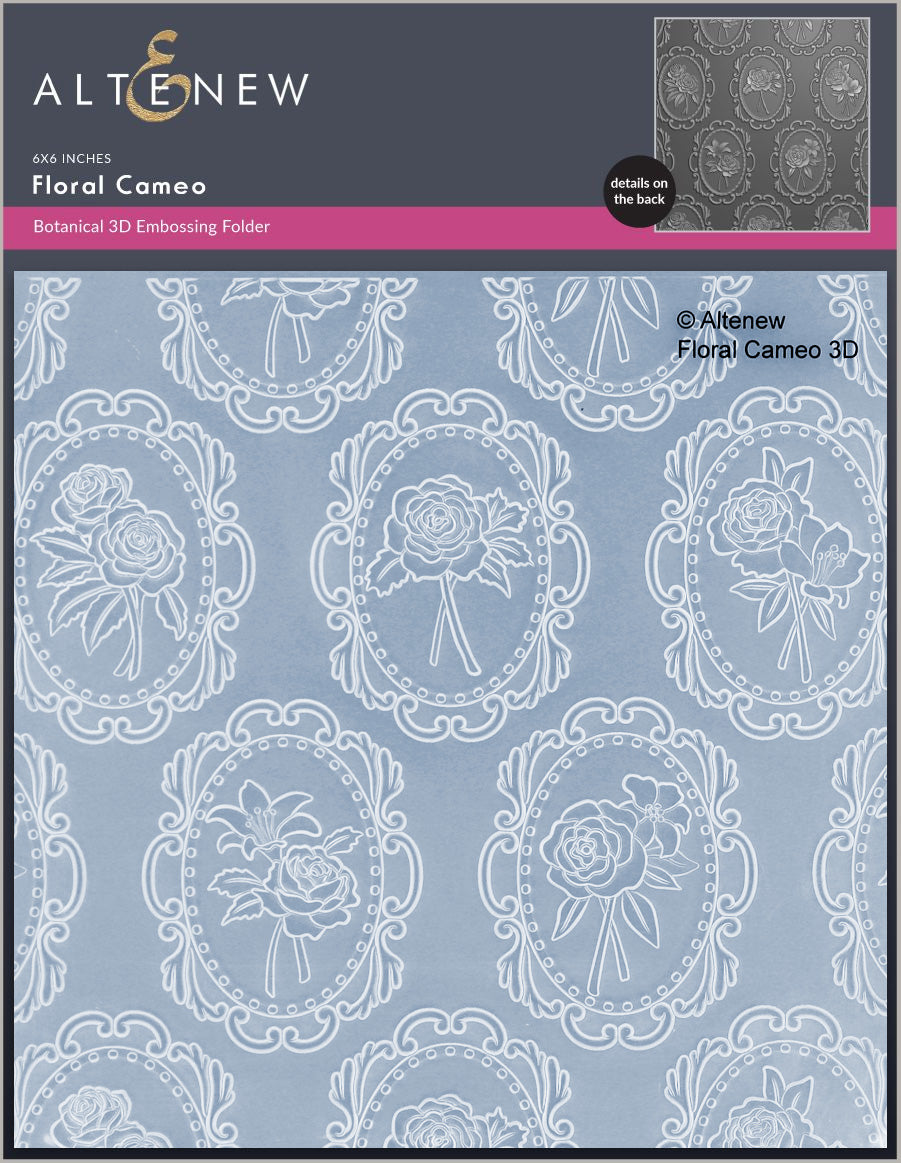 Stencil & Die & Embossing Folder Bundle Floral Cameo