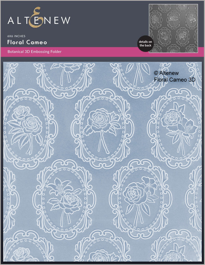 Stencil & Die & Embossing Folder Bundle Floral Cameo