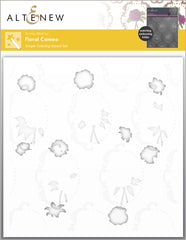 Stencil & Die & Embossing Folder Bundle Floral Cameo
