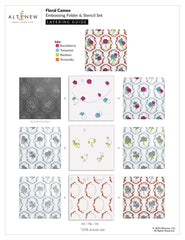 Stencil & Die & Embossing Folder Bundle Floral Cameo