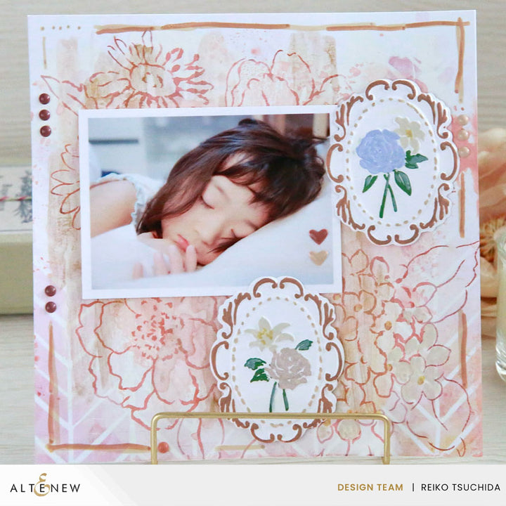 Stencil & Die & Embossing Folder Bundle Floral Cameo