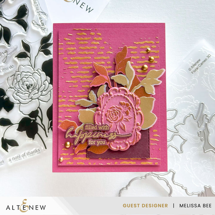 Stencil & Die & Embossing Folder Bundle Floral Cameo
