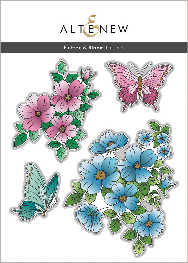 Stencil & Die & Embossing Folder Bundle Flutter Bloom