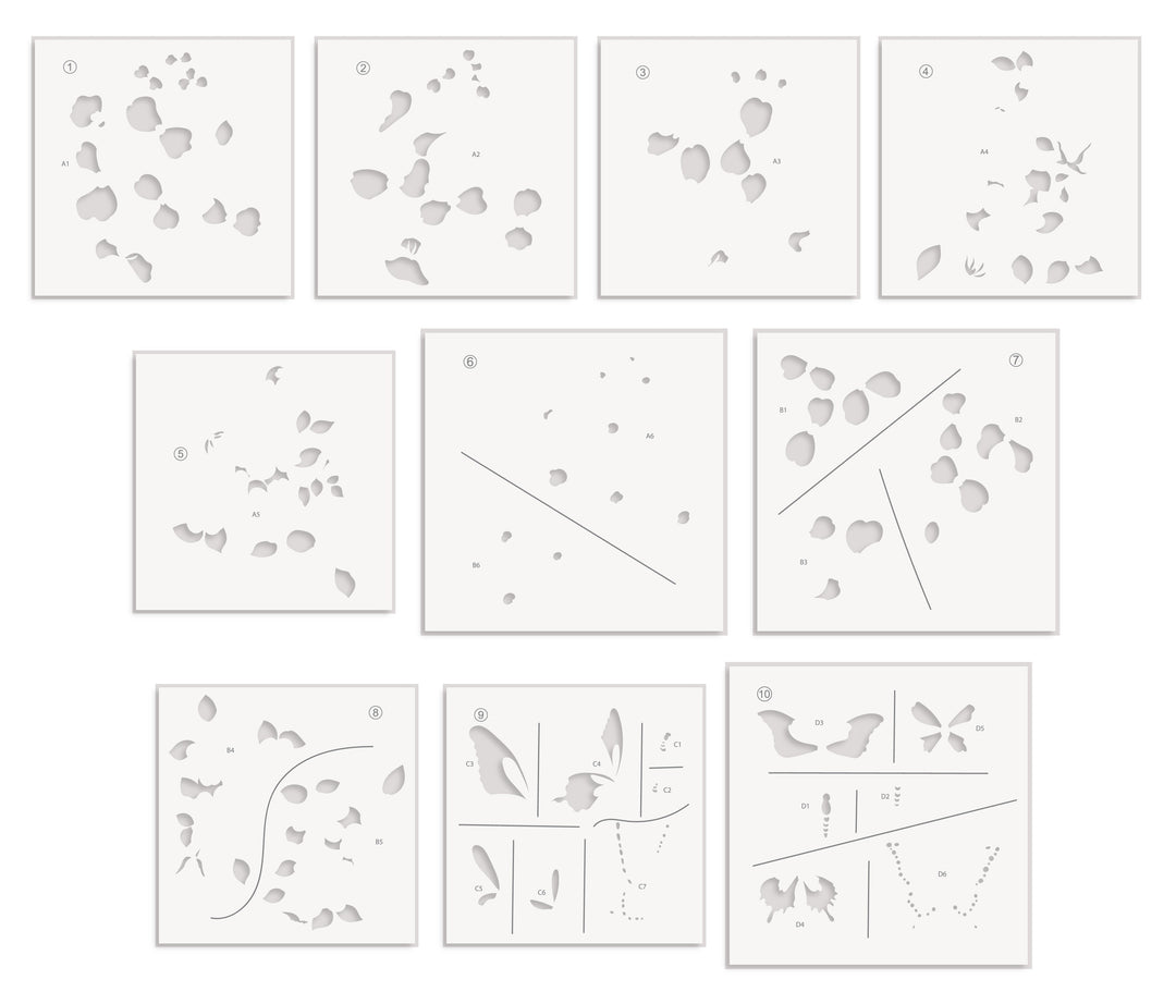 Stencil & Die & Embossing Folder Bundle Flutter Bloom