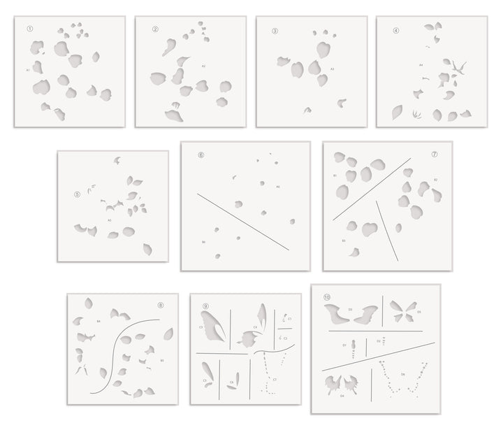 Stencil & Die & Embossing Folder Bundle Flutter Bloom