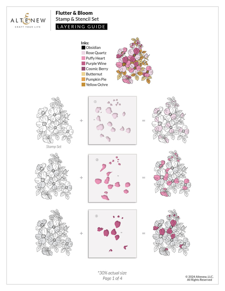 Stencil & Die & Embossing Folder Bundle Flutter & Bloom