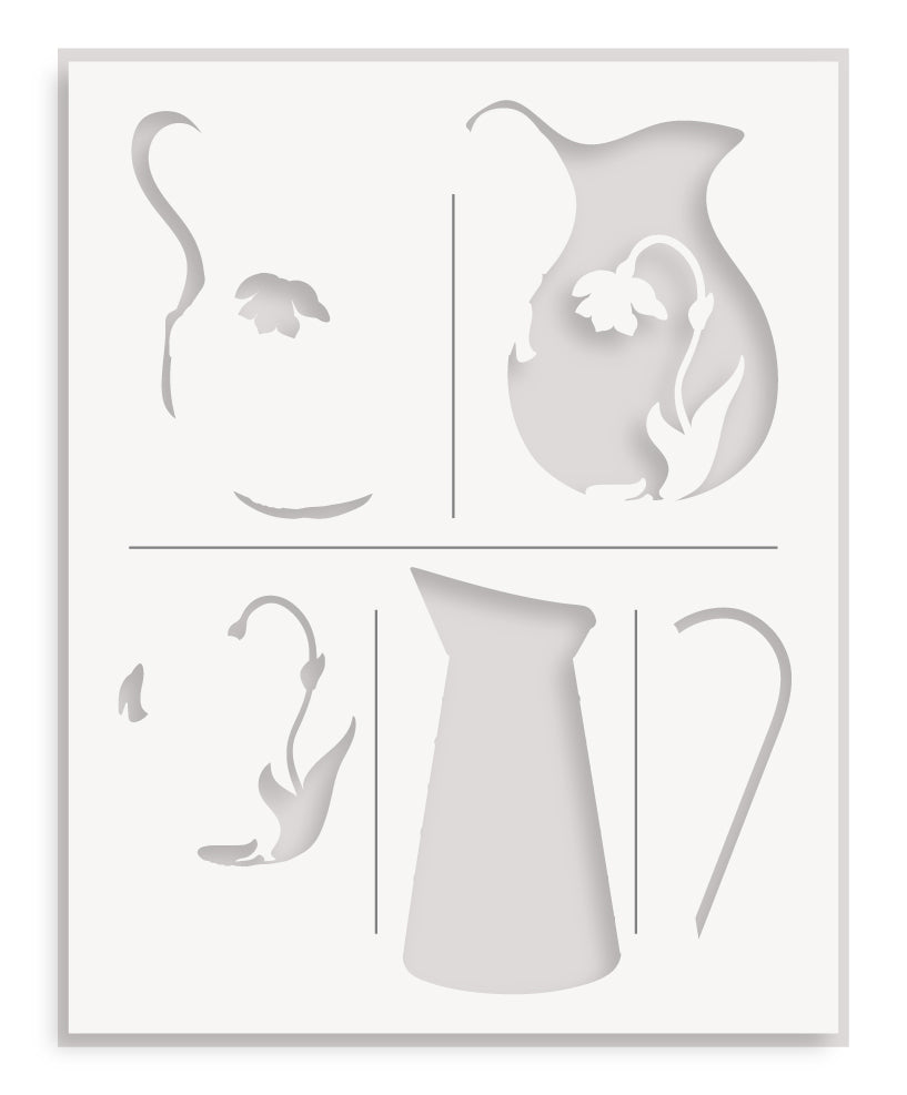 Stencil & Die & Embossing Folder Bundle Pitcher Vases