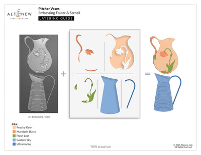 Stencil & Die & Embossing Folder Bundle Pitcher Vases