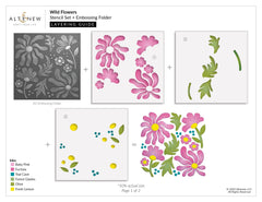 Stencil & Die & Embossing Folder Bundle Wild Flowers