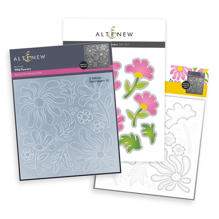 Stencil & Die & Embossing Folder Bundle Wild Flowers