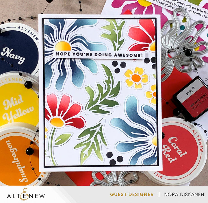 Stencil & Die & Embossing Folder Bundle Wild Flowers
