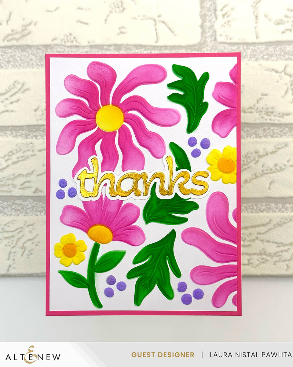 Stencil & Die & Embossing Folder Bundle Wild Flowers