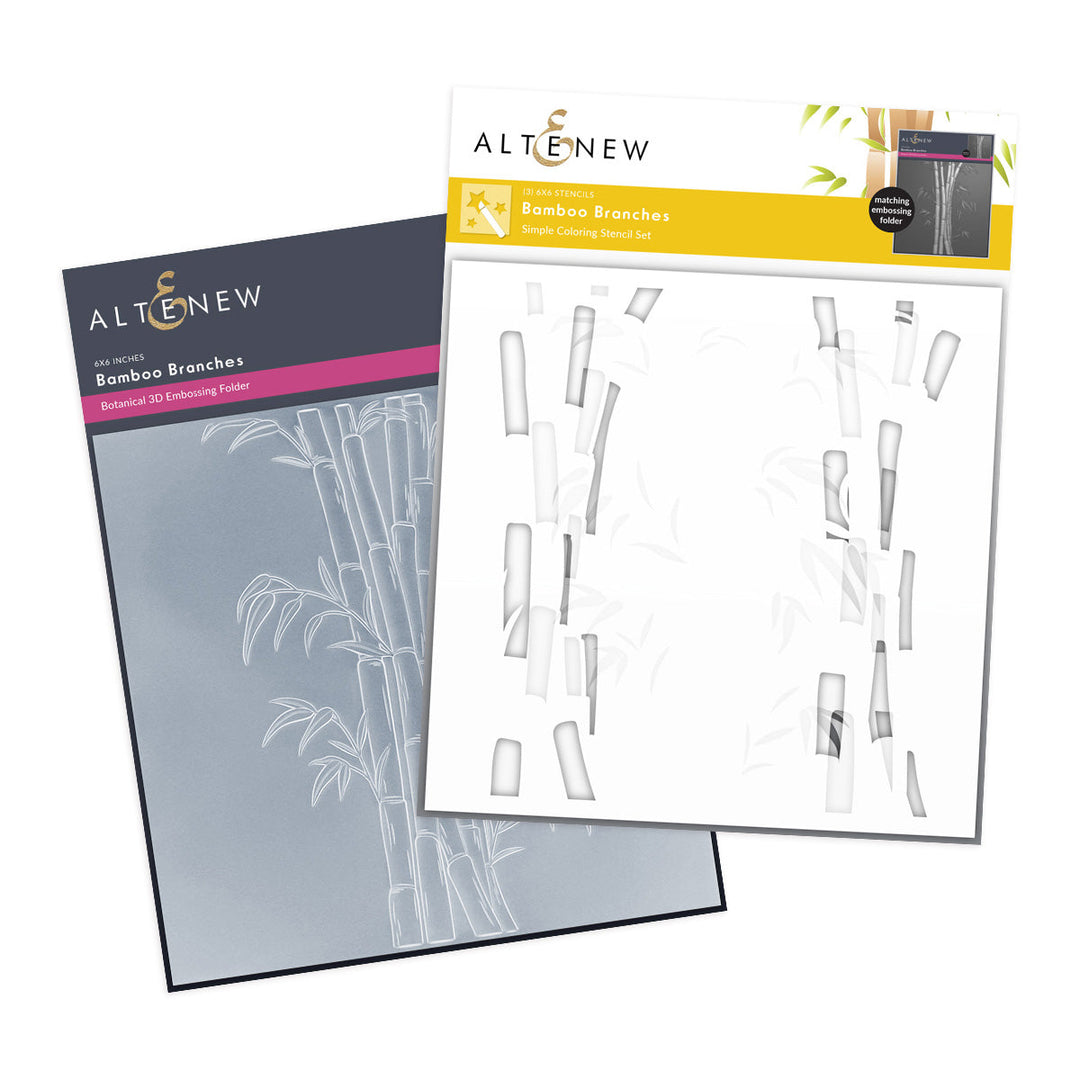 Stencil & Embossing Folder Bundle Bamboo Branches