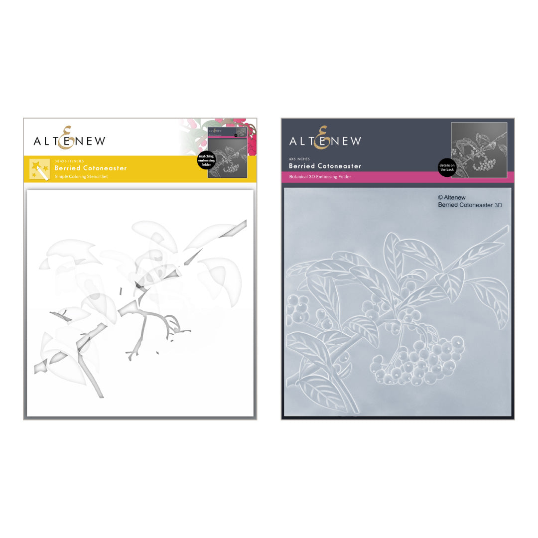 Stencil & Embossing Folder Bundle Berried Cotoneaster