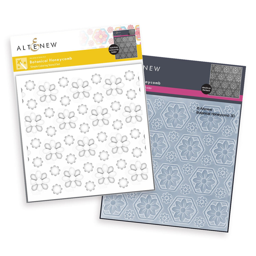Stencil & Embossing Folder Bundle Botanical Honeycomb