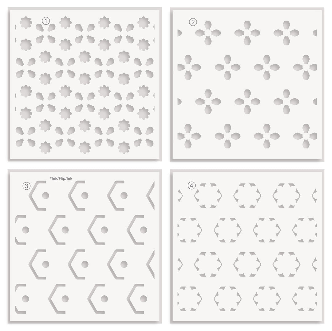 Stencil & Embossing Folder Bundle Botanical Honeycomb